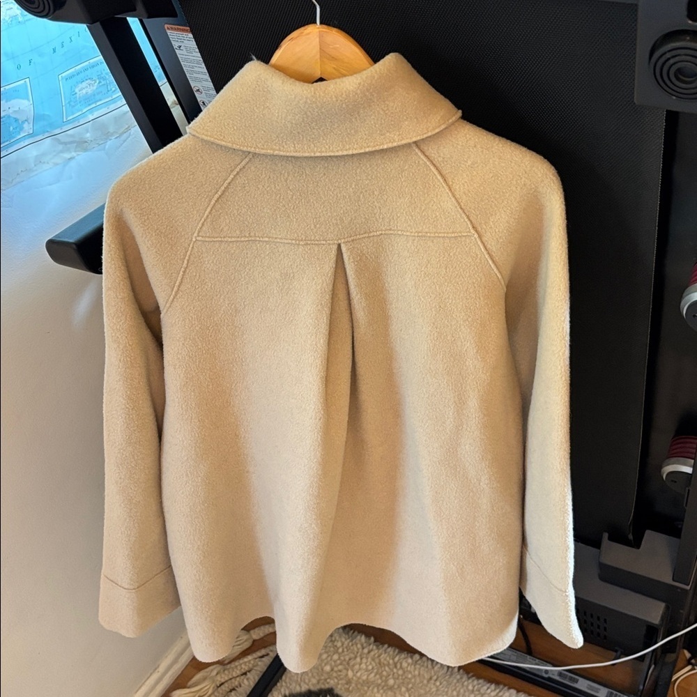 Vintage Jones New York Tan Coat with Brown Trim - Picture 3 of 14